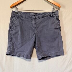 J.Crew Womens Navy Blue Chino Shorts Size 6 C0492 Cotton Blend Casual See Photos